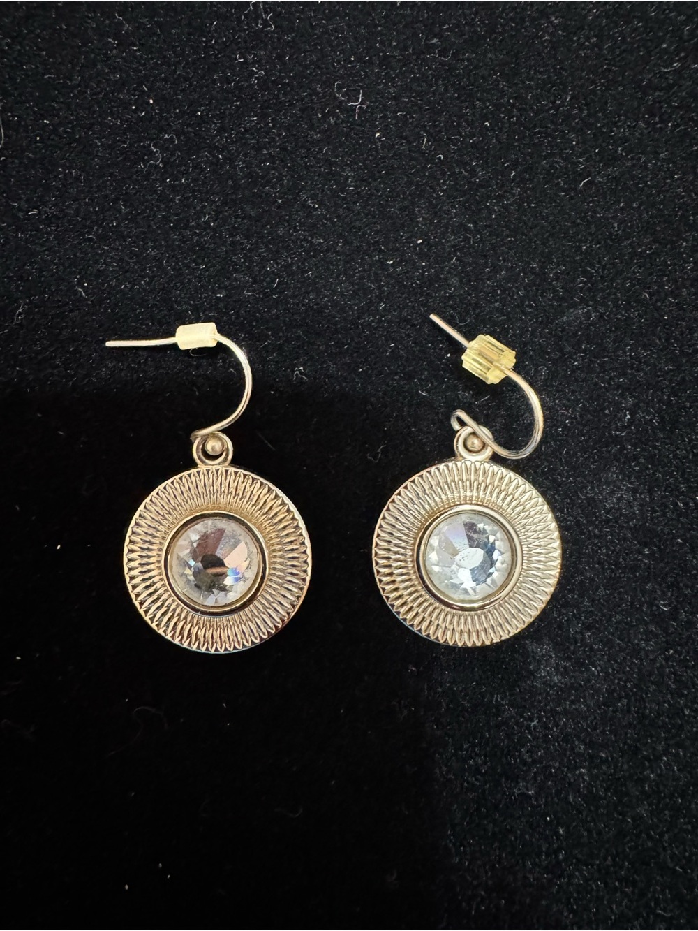 Trina Turk Gold-Tone Round Crystal Drop Earrings